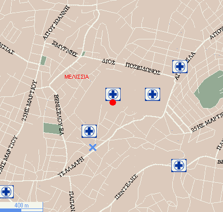 Χάρτης περιοχής νοσοκομείου (Από το http://www.driveme.gr/)